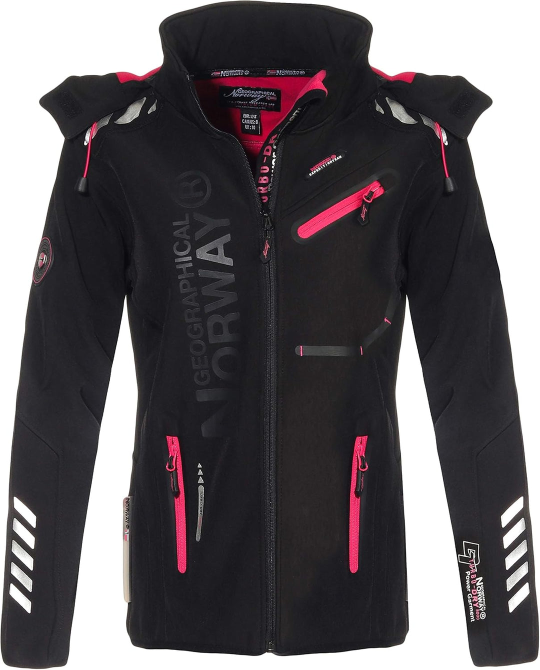Geographical Norway Damen Jacke Softshell XL Rose - Black/F.Pink, XL Rose - Black/F.Pink