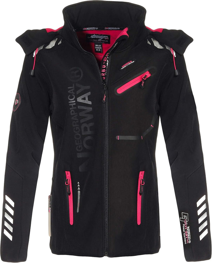 Geographical Norway Damen Jacke Softshell XL Rose - Black/F.Pink, XL Rose - Black/F.Pink