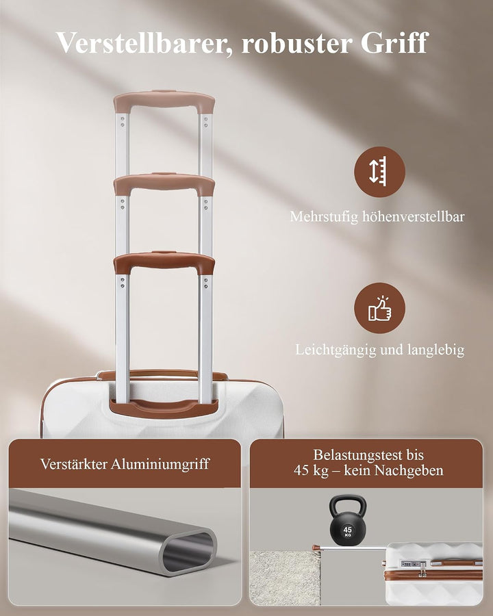 British Traveller Hartschalenkoffer Gross 74.5 x 49 x 30.5 cm, Reisekoffer aus ABS + PC mit TSA-Schl