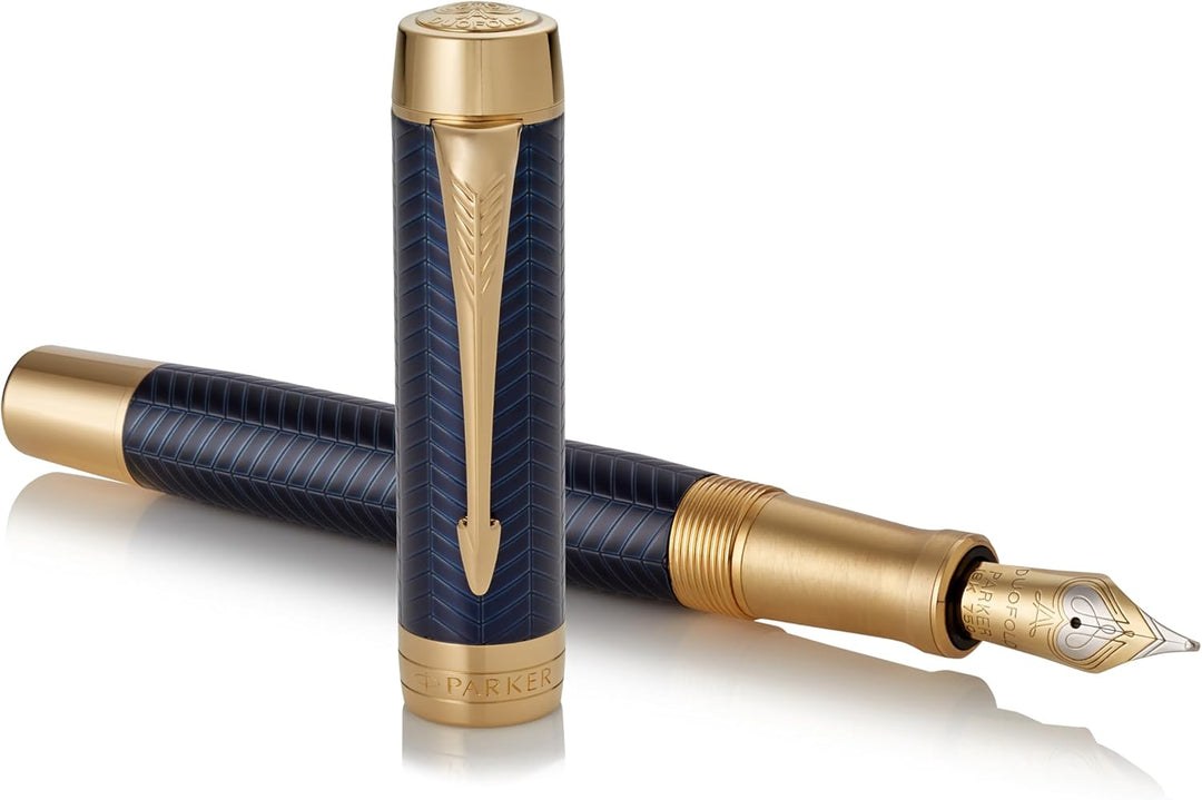 Parker Duofold Prestige Füller | Blue Chevron | Grösse Centennial | Füllfederhalter mit mittlere Fed