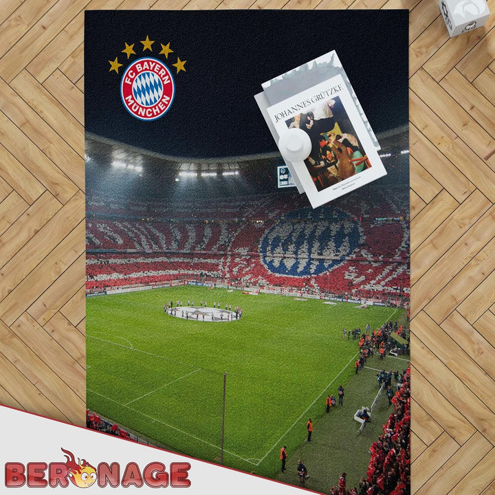 FC Bayern München Teppich Allianz Arena 100 x 130cm rutschhemmend lärmhemmend Fan-Teppich Kinder-Tep
