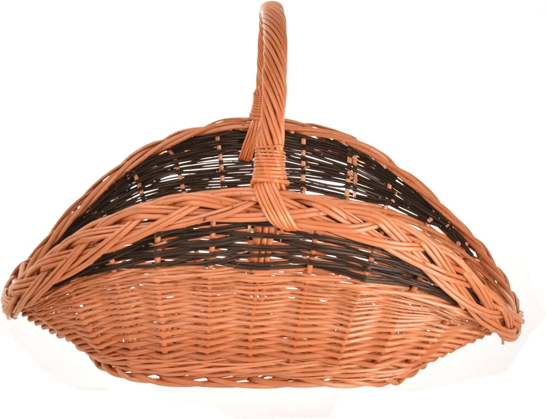 Weidenkorb 58 x 35 cm für Kaminholz – Handgefertigte Holz- & Dekokörbe mit Griff – Kamin Holzkorb Na