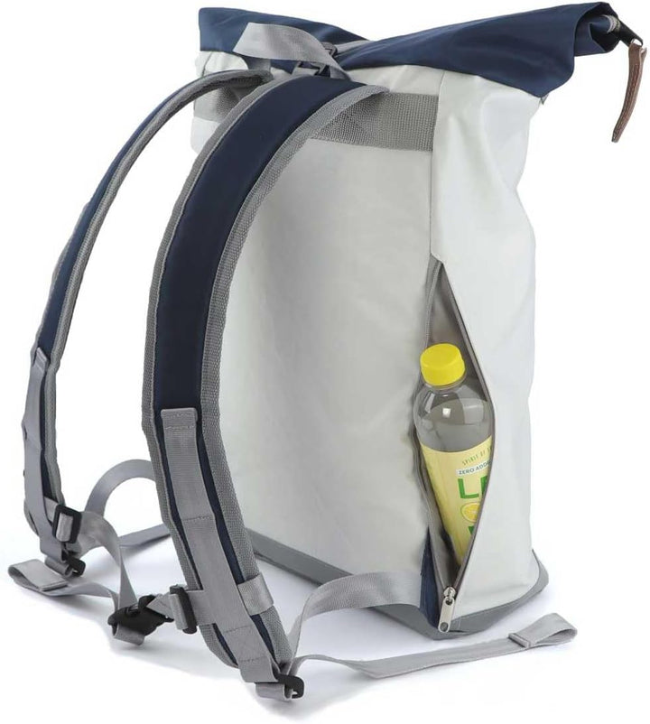 360° Grad Tide Rucksack Segeltuch weiss-blau, Zahl hellgrau
