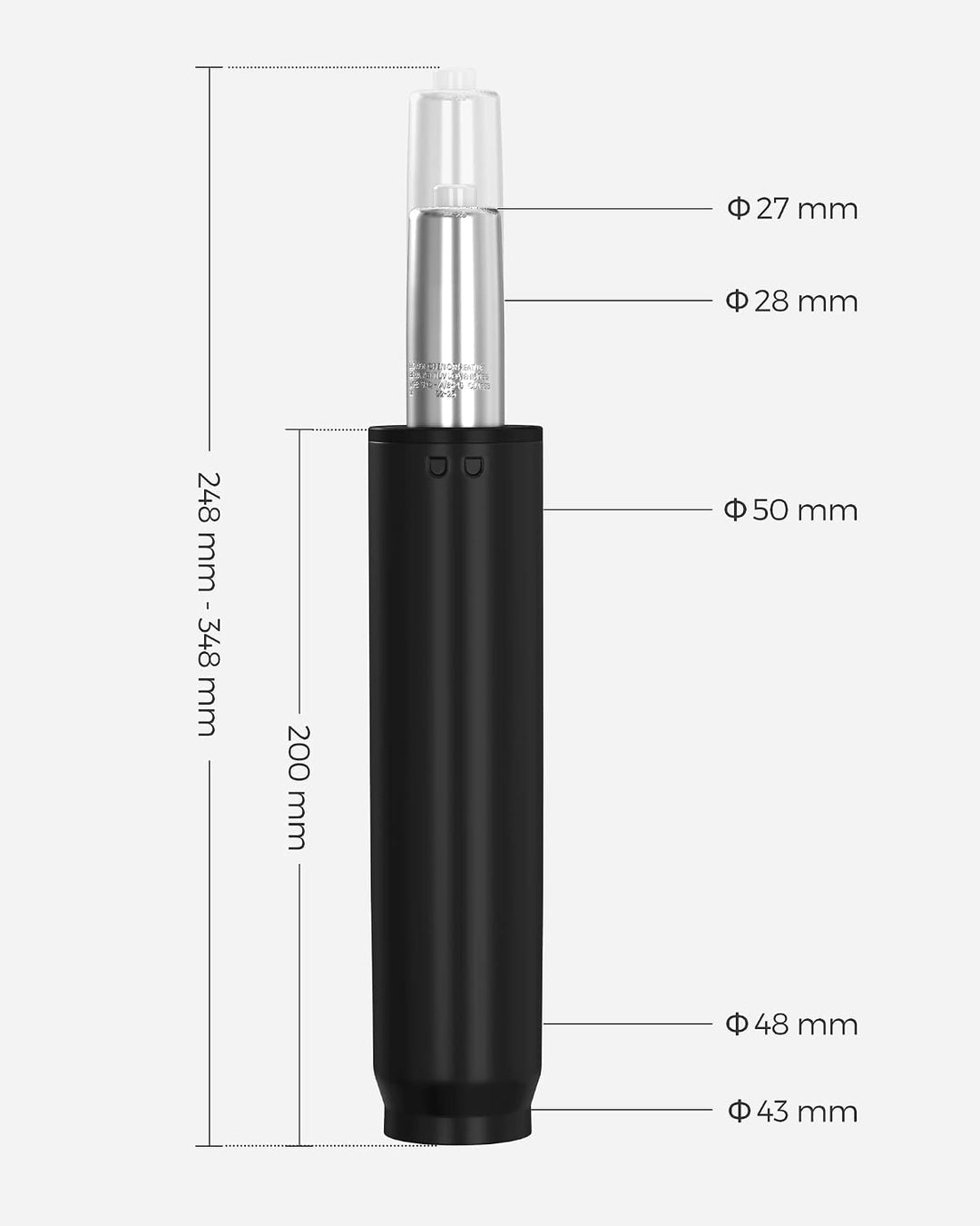 SONGMICS Gasdruckfeder für Bürostuhl, 200 kg Belastbarkeit, Gasdruckdämpfer für Schreibtischstuhl, G