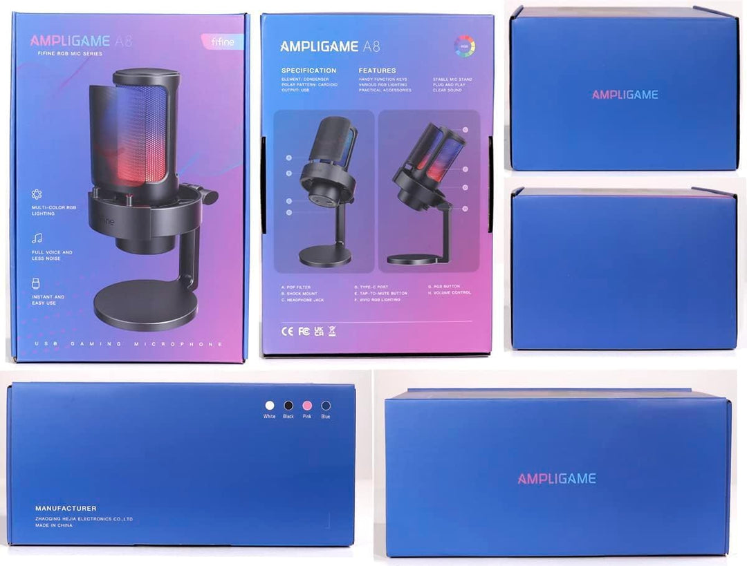 FIFINE USB Mikrofon PC, Gaming Mikrofon für Streaming Podcast Studio, Microphone USBC für PS4 PS5 MA