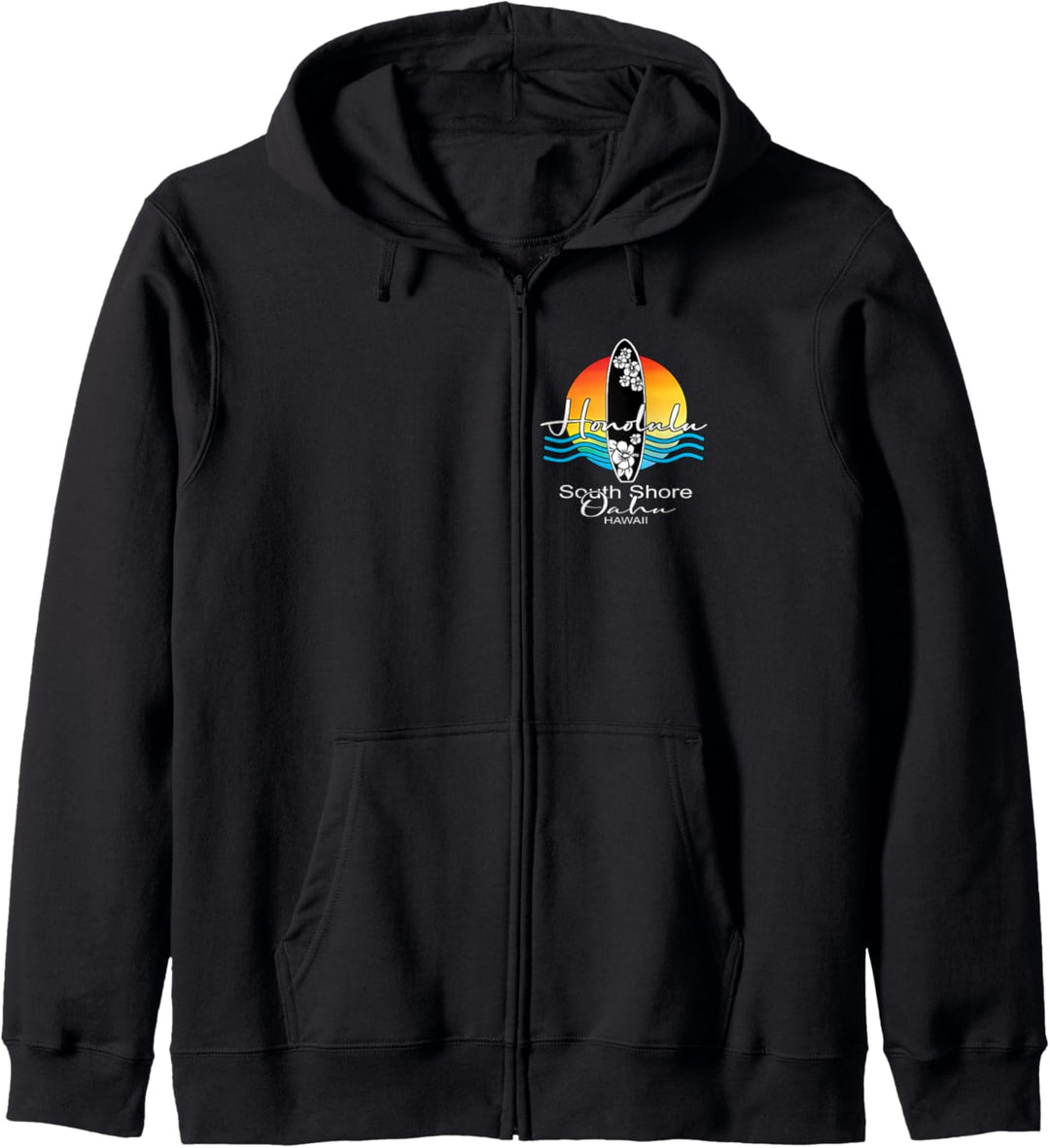 Honolulu South Shore Oahu Hawaii Surfer Souvenir Kapuzenjacke