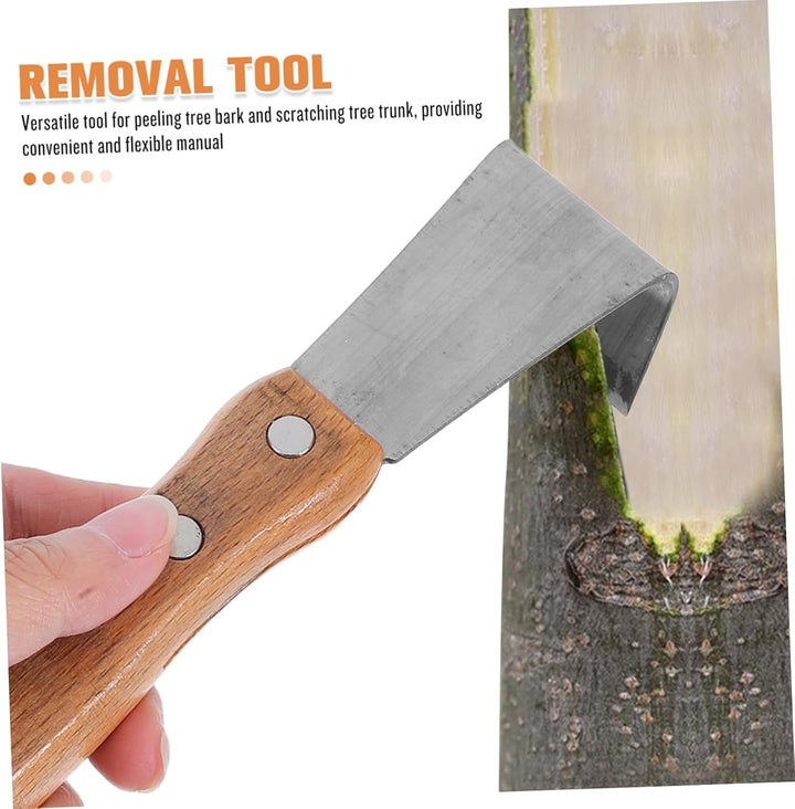 Yardwe Entrindungswerkzeug mit Holzgriff Robustes Schäleisen für Garten und Vielseitiges Handwerkzeu