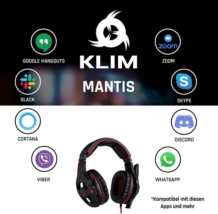 KLIM Mantis Gaming Headset - NEU 2023 - USB - Headset mit Mikrofon für PC, PS4, PS5, Nintendo Switch