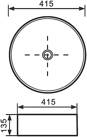 VBChome Waschbecken 41 cm Keramik Weiss Oval Pop-up ventil Click-Clack Waschtisch Handwaschbecken Au