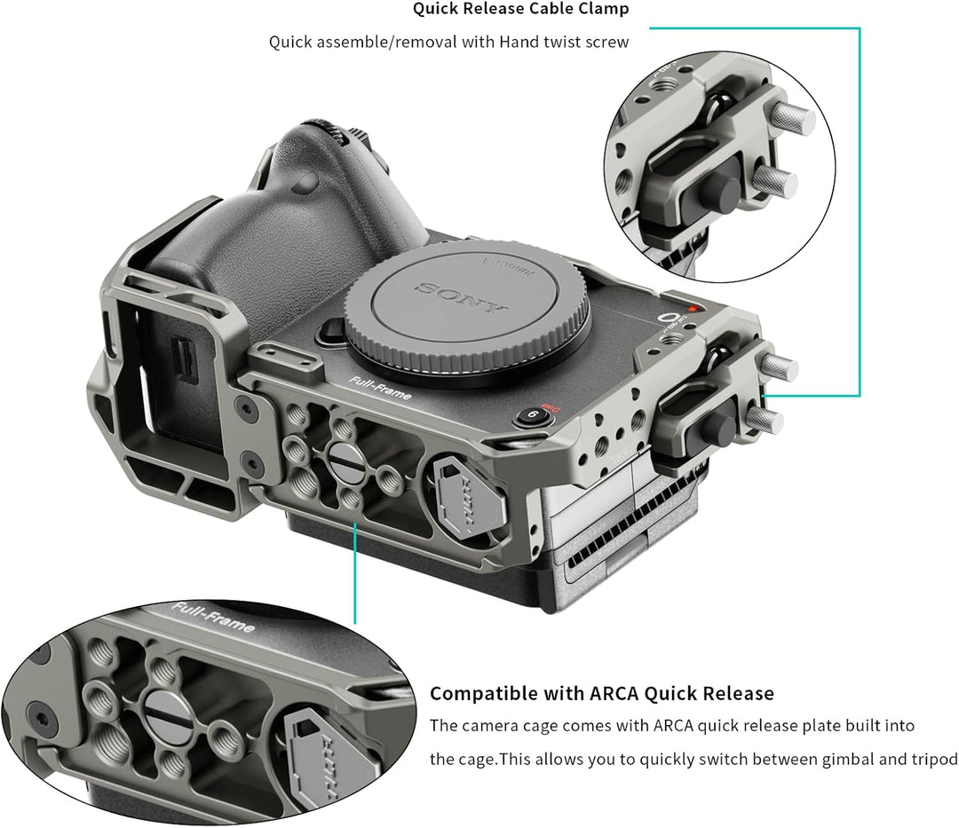 Tilta FX3 FX30 Cage, komplettes Kameragehäuse kompatibel mit Sony FX3/FX30 Basic Kit mit HDMI Kabelk