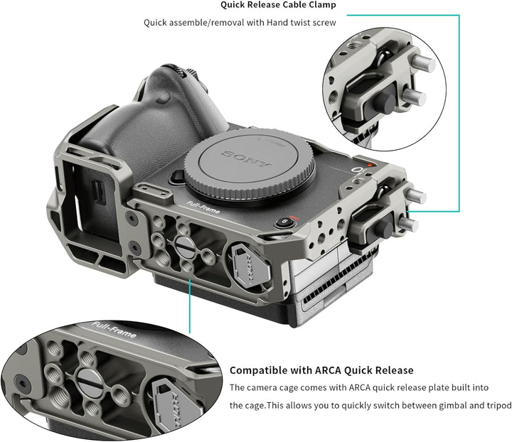 Tilta FX30 FX3 Cage, Voller Kamerakäfig kompatibel mit Sony FX30 FX3, mit HDMI-Kabelklemme, NATO-Sch
