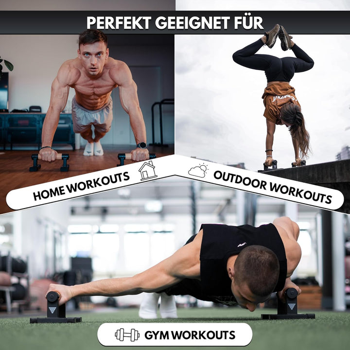 GORNATION Parallettes, inkl. Grip Tape, Calisthenics Equipment für Handstand & Push Ups, Liegestützg