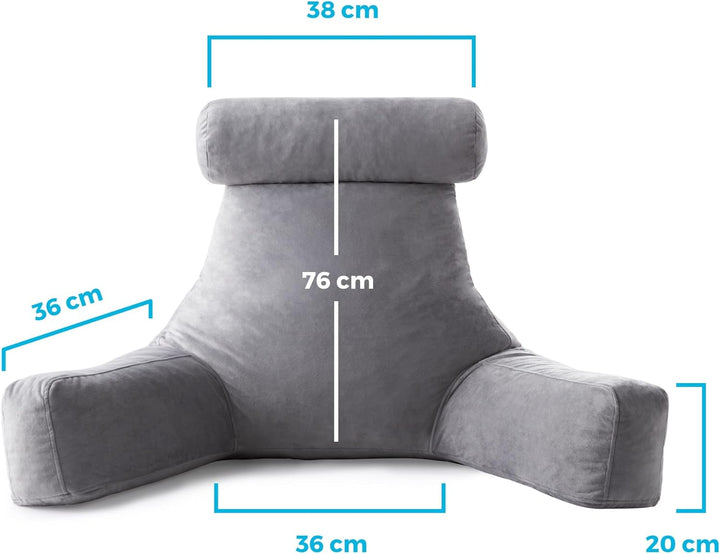 Linenspa extra grosses Rückenkissen mit Nackenstütze – Lesekissen aus zerkleinertem Memory Foam, per