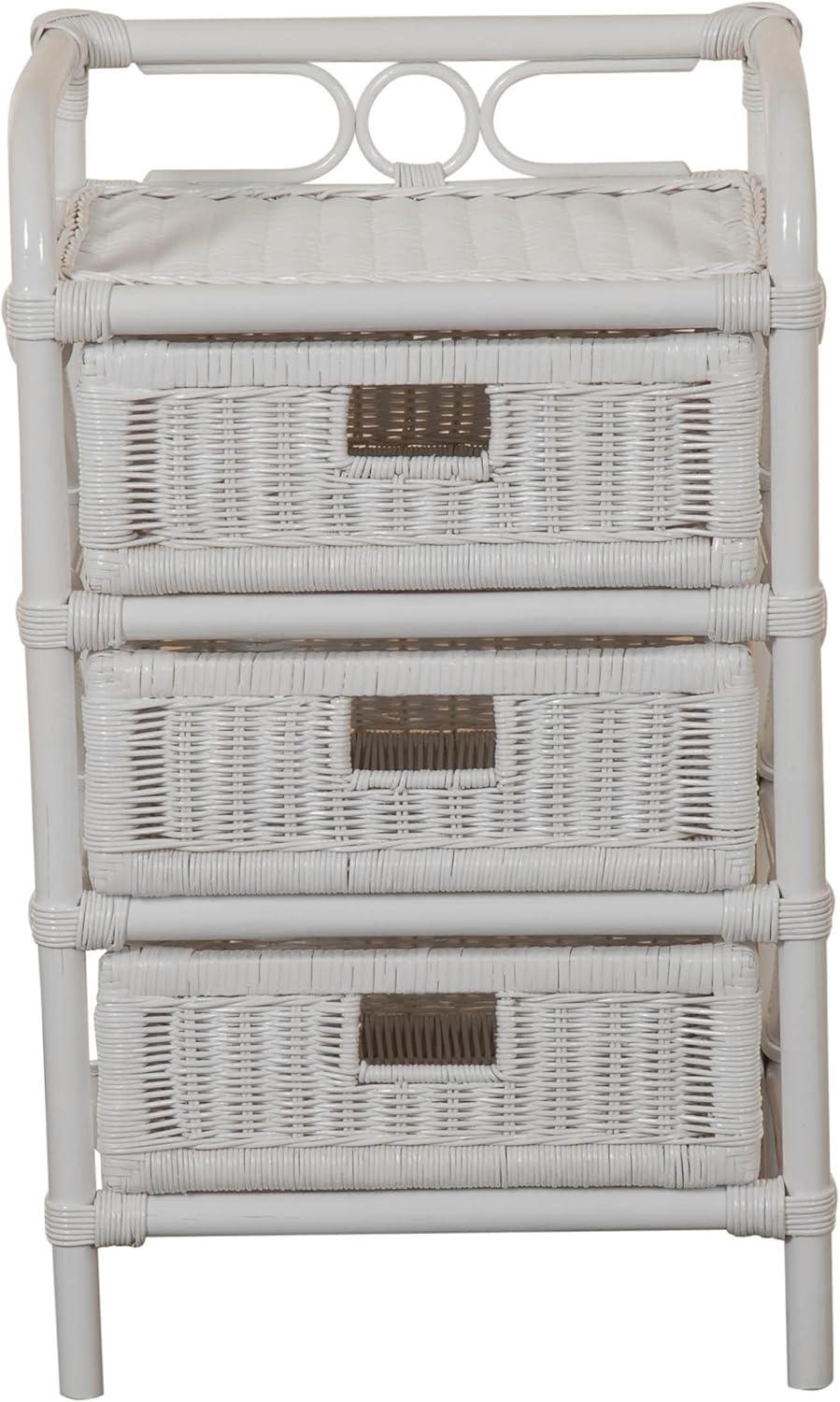 korb.outlet Rattan-Kommode mit Schubladen Badregal Korb Regal Schubfächer aus echtem Rattan 46 cm br