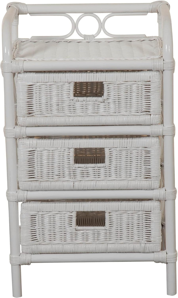 korb.outlet Rattan-Kommode mit Schubladen Badregal Korb Regal Schubfächer aus echtem Rattan 46 cm br