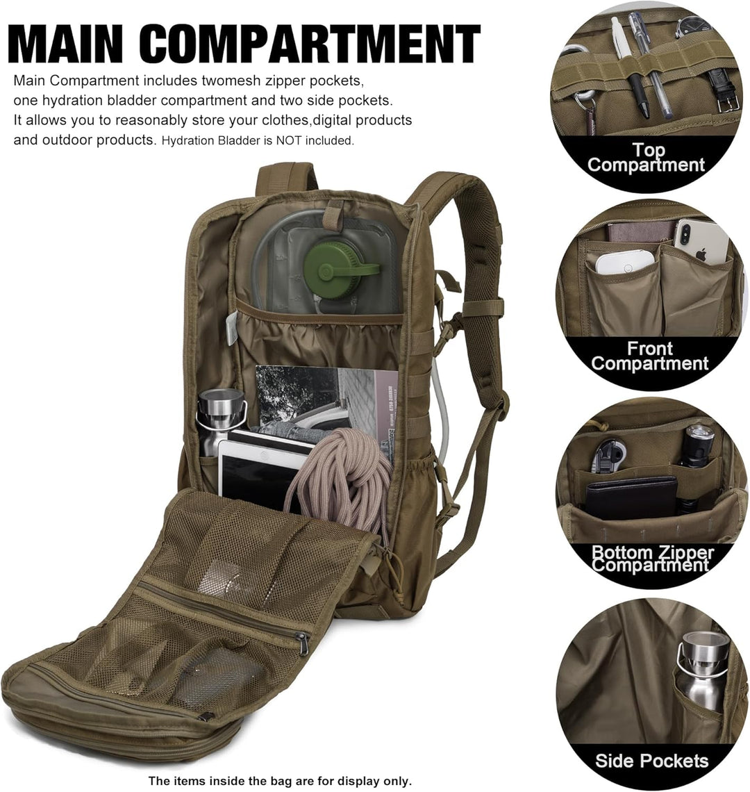 Mardingtop 28L Wanderrucksack Militär Outdoor Rucksack - Leichter Taktischer Rucksack mit MOLLE-Syst