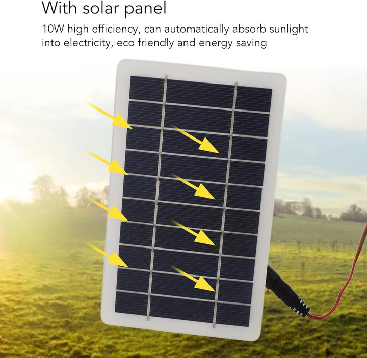 10 W 12 V Solarpanel-Lüfter-Set, Rundes Rohr, Solarbetriebener Abluftventilator, ABS-Solar-Ventilato