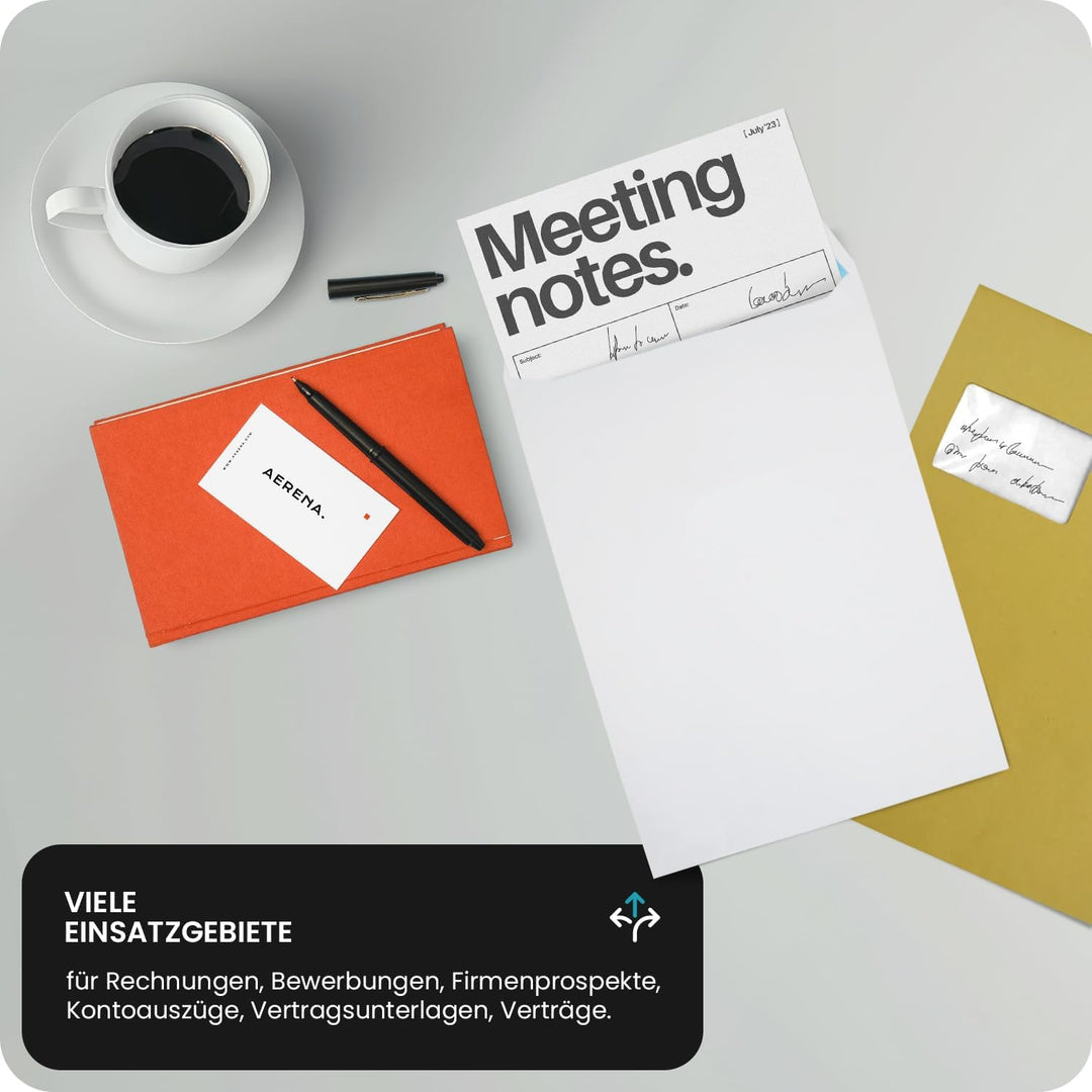 Netuno 250 Versandtaschen DIN C4 Weiss 229 x 324 mm 90g grosse Briefumschläge Weiss mit Fenster link
