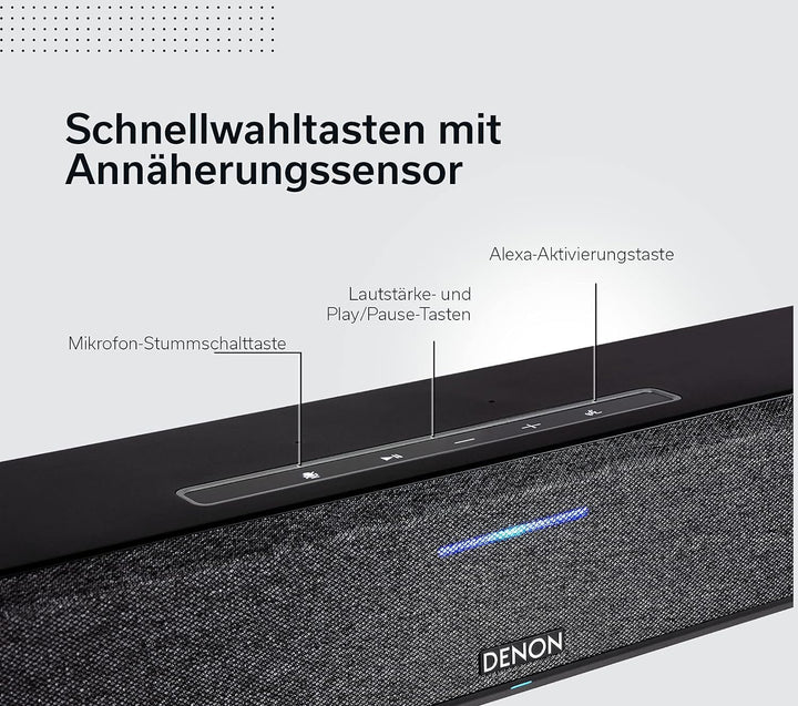 Denon Home Sound Bar 550 kompakte Heimkino Soundbar mit Dolby Atmos, DTS:X, Alexa Built-in, WLAN, Bl