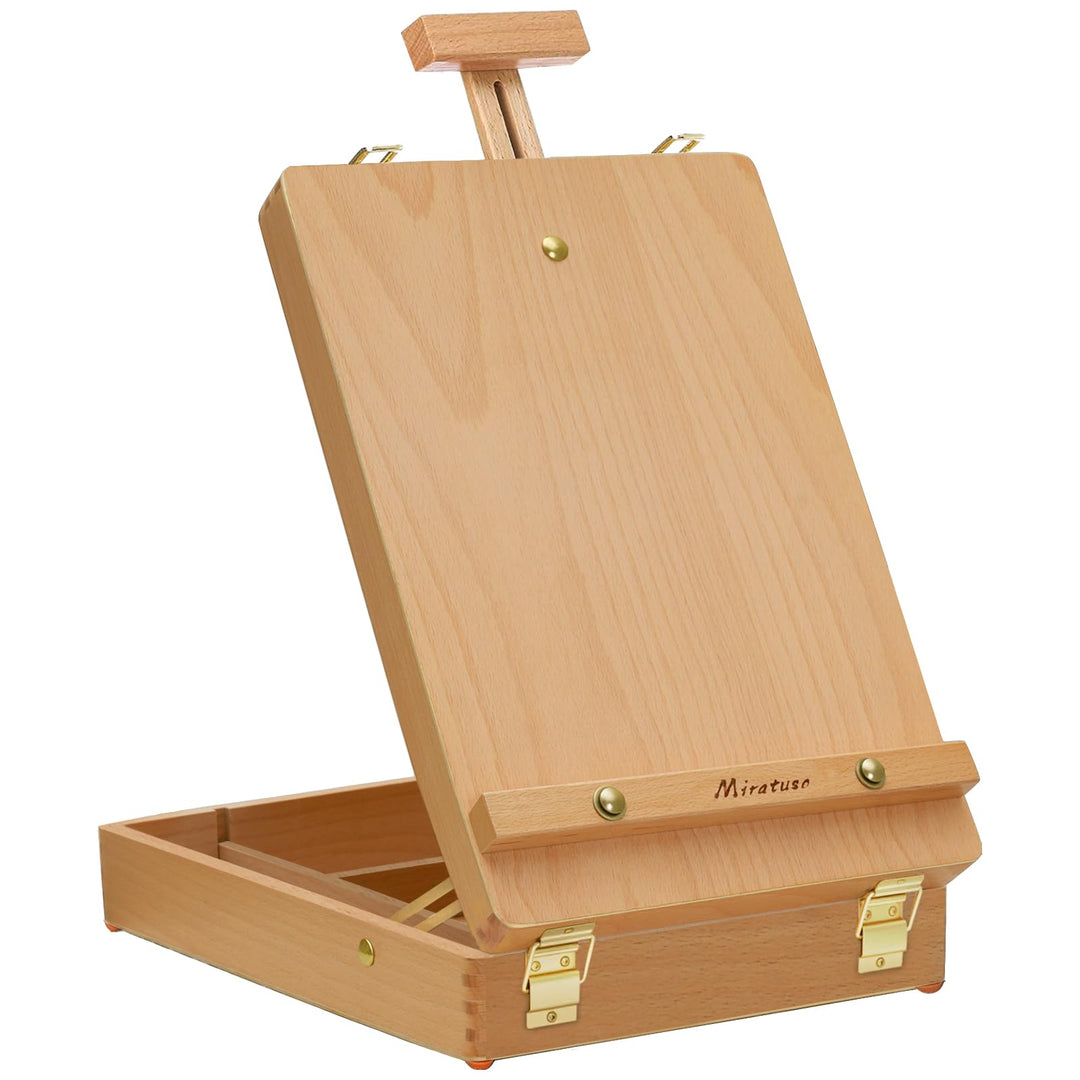 Tisch-Staffelei Art Staffelei Desktop-Staffelei zum Malen, Premium-Holz-Sketchbox-Staffelei, Desktop