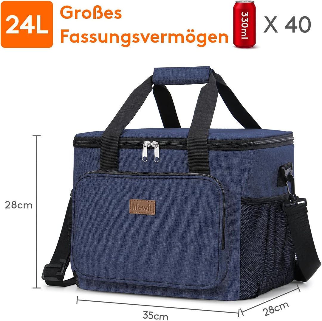 Lifewit Grosse Kühltasche 24L, Thermotasche Isoliertasche Picknicktasche für unterwegs, Lunchtasche,