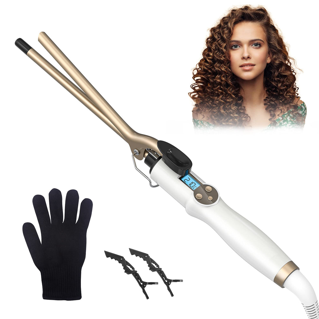 9MM Mini dünner Lockenstab mit Klemme, AIMERVO Afro Haarcurler LCD 11 Temperaturstufen 110-210℃ für