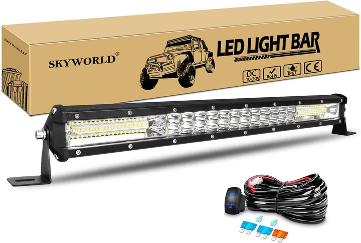 SKYWORLD Led Arbeitsscheinwerfer Bar 50cm 180W Scheinwerfer Flutlicht Spotlight Combo Offroad Beleuc