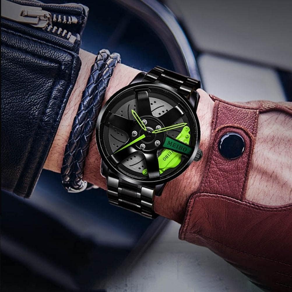 Herren-Sportuhr mit 3D-Hohlrad-Design, wasserdichte Edelstahluhr für Auto-Raduhren 1, 1