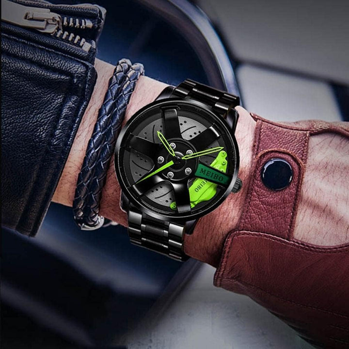 Herren-Sportuhr mit 3D-Hohlrad-Design, wasserdichte Edelstahluhr für Auto-Raduhren 1, 1