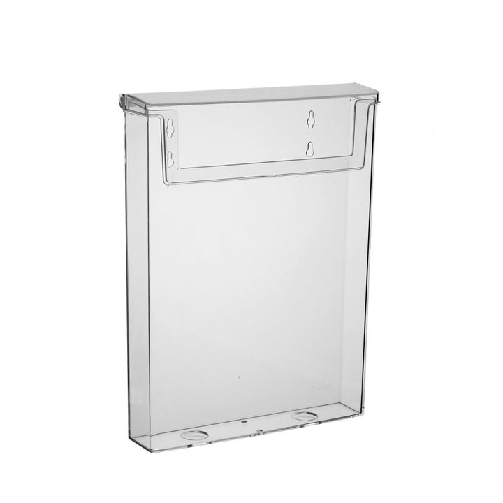taymar DIN A4 Prospekthalter, Prospektbox mit Deckel, Wetterfest (auch für den Aussenbereich geeigne