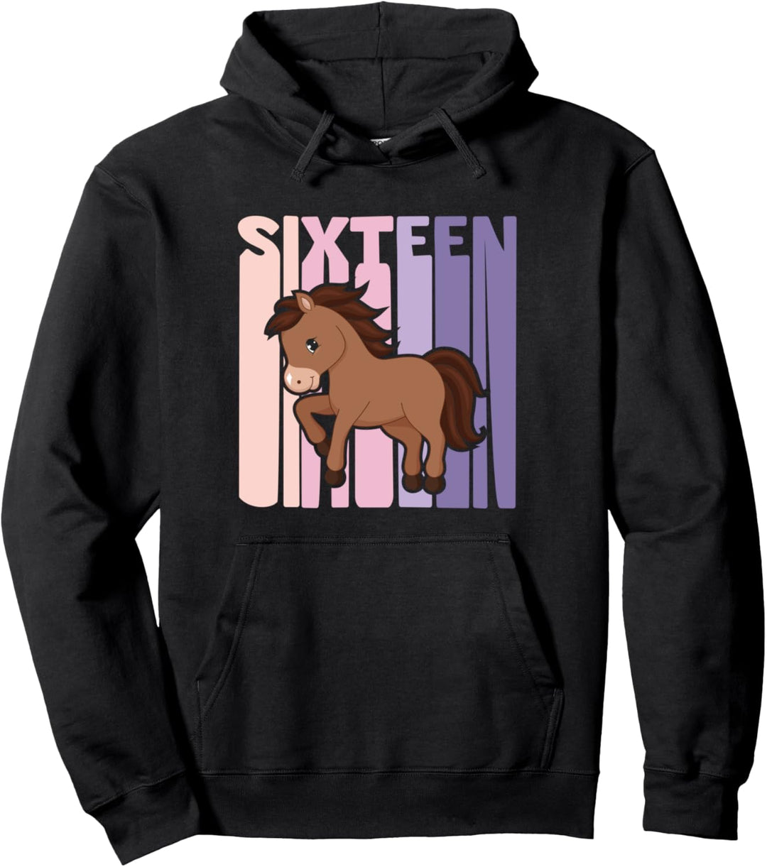16. Geburtstag Mädchen süsses Pony Reiter 16 Jahre alt Pullover Hoodie