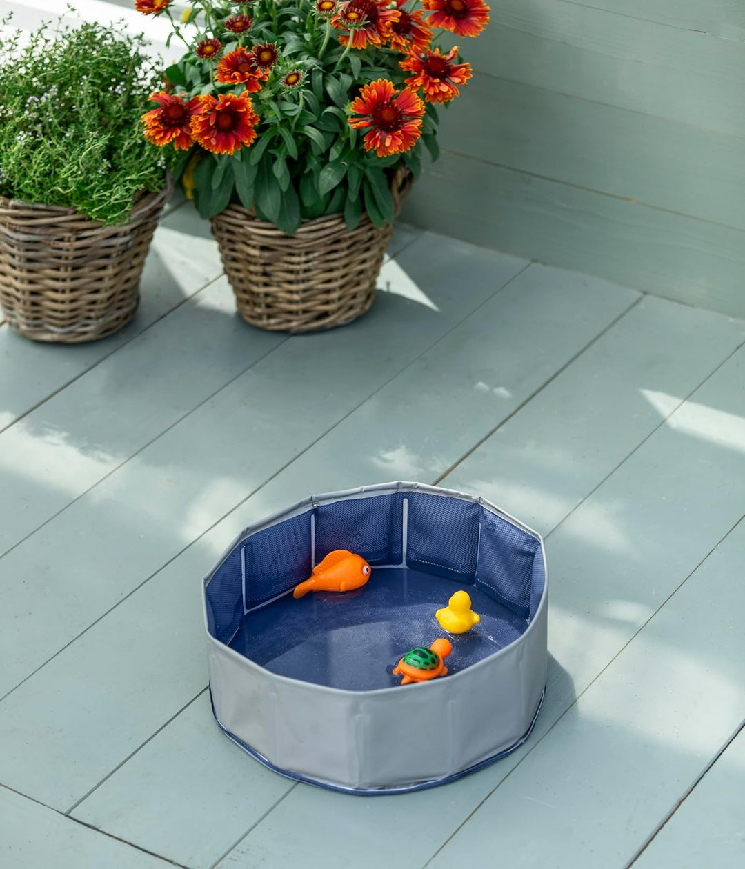 Dehner Lieblinge Katzenpool Water Games, Ø 30 cm, Höhe 10 cm, Kunststoff, grau/blau Keine Angabe, Ke