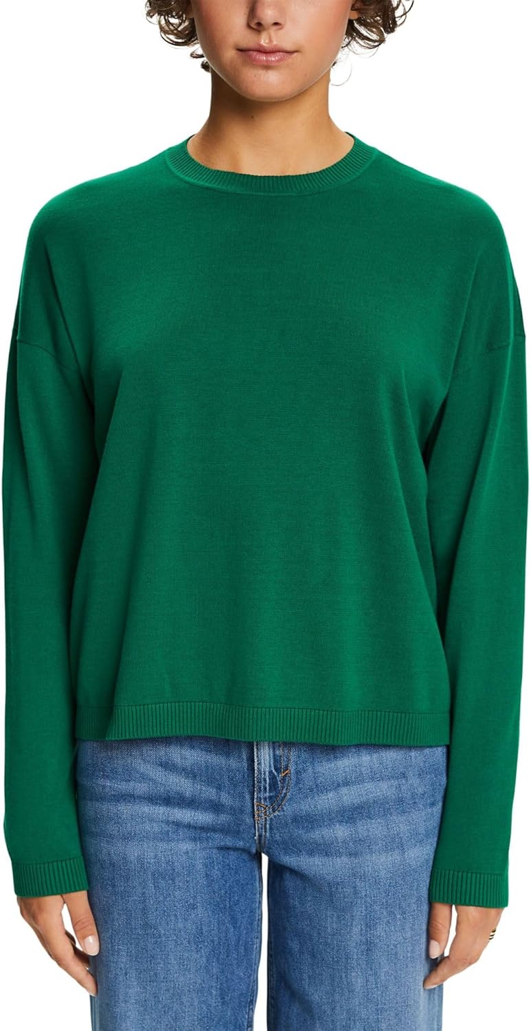 ESPRIT Oversize Pullover, 100% Baumwolle XS Dark Green, XS Dark Green