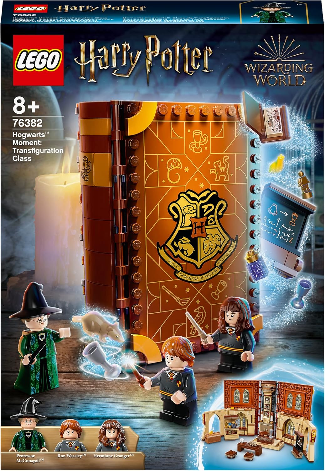 LEGO 76382 Harry Potter Hogwarts Moment: Verwandlungsunterricht Set, Spielzeugkoffer mit Minifiguren