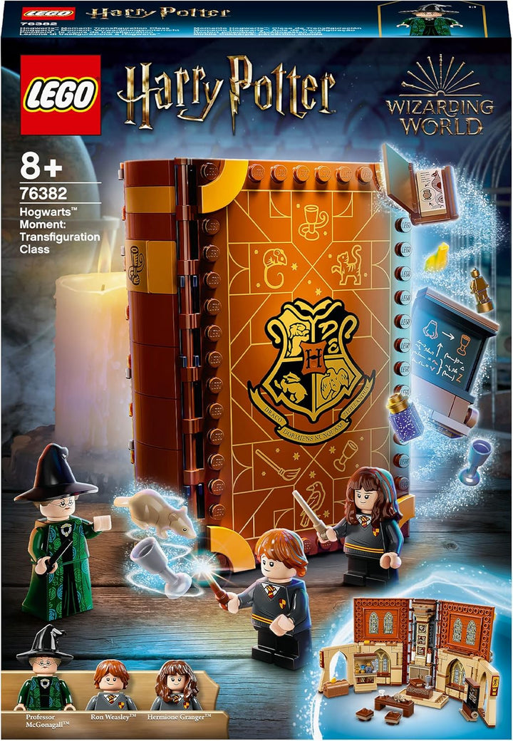 LEGO 76382 Harry Potter Hogwarts Moment: Verwandlungsunterricht Set, Spielzeugkoffer mit Minifiguren