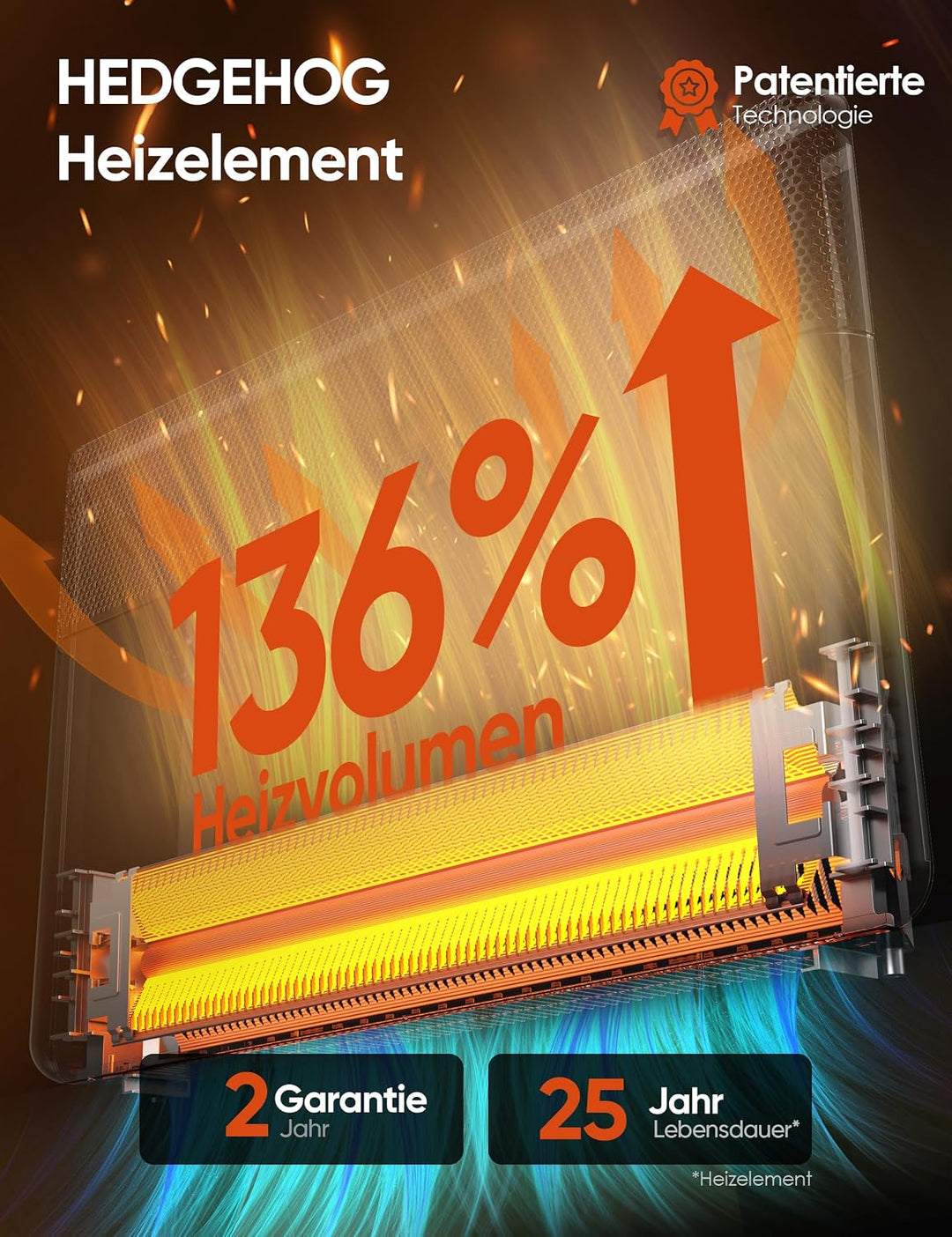 Ballu Infrarotheizung Standgerät &amp; Wandmontage 2000W, Elektrische Heizung Energiesparend mit Smart T