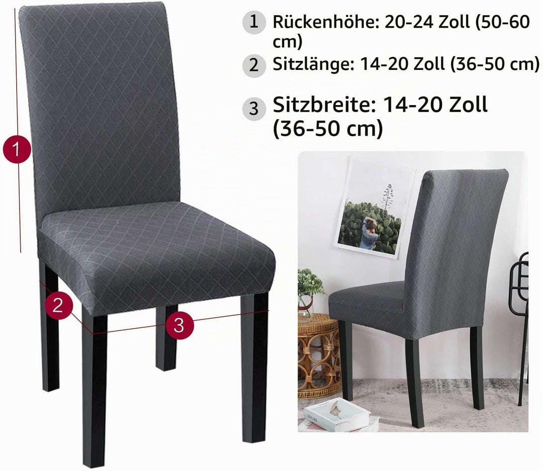 Fuloon Stuhlhussen 4er 6er Set, Stuhlüberzug Universal Stretch Abnehmbare Stuhlbezug Protector Cover