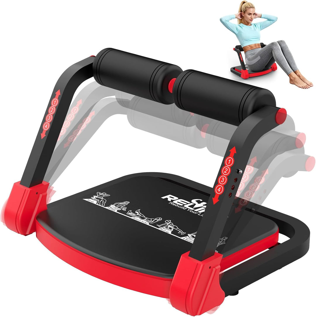RELIFE REBUILD YOUR LIFE Bauchmuskeltrainer Bauchtrainer für Zuhause Gerät Zusammenklappbar & 3 Wide