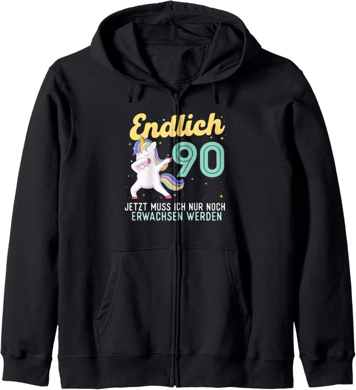 Lustig Humor Endlich 90 Jahre Geburtstag Birthday Kapuzenjacke
