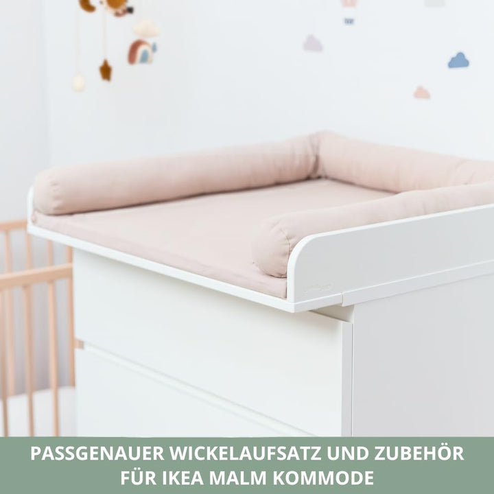 Wickelaufsatz-Set für IKEA MALM Kommode (Pure Beige, Aufsatz &amp; Auflage) Pure Beige Aufsatz &amp; Auflage