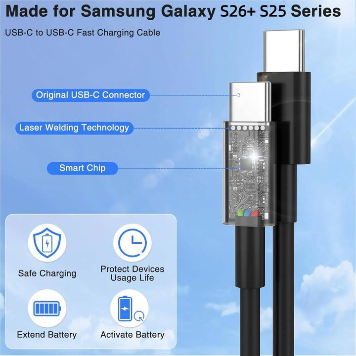 45W Ladegerät USB C Schnellladekabel für Samsung Galaxy S25 Ultra S24 S23 S22 A56 A36 A26 A17 A16 A0
