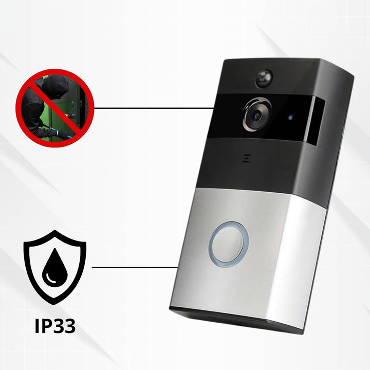 Millarco Home>it® Video-Türklingel mit WLAN und App - 720p HD Kamera, Nachtsicht, Zwei-Wege-Audio, B