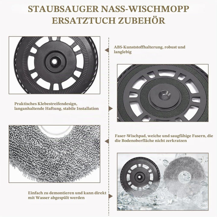 2 Mopptücher mit 2 Ersatzhalterung Wischplatten für Dreame L10S Pro Ultra Heat/L10S Ultra Gen 2/L20