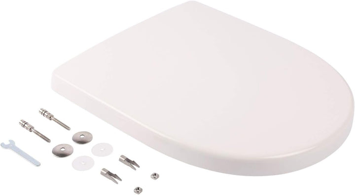 Calmwaters® Antibakterieller WC Sitz für Keramag iCon 204000 & 204060, D-Form mit rostbeständigen Ku