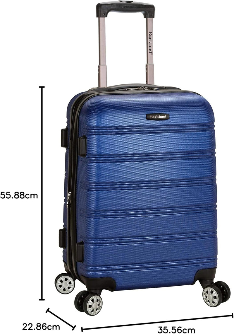 Rockland Melbourne Hardside Erweiterbares Spinner-Rad Gepäck, Blau, 3-Piece Set (20/24/28), Melbourn