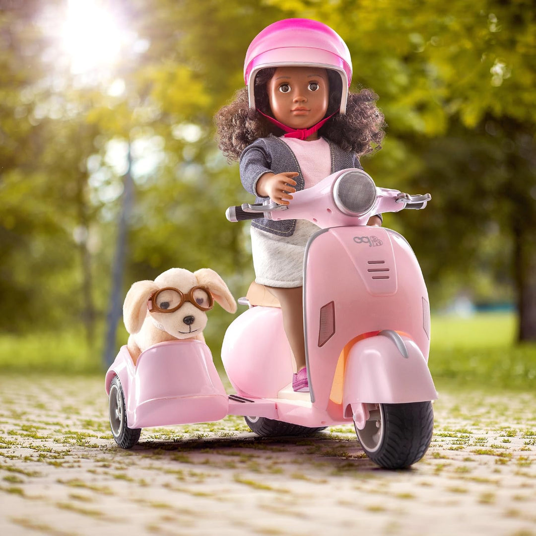 Our Generation – Fahrzeug Spielset – Helm & Beiwagen – 46 cm Puppenzubehör – Rollenspiel – Spielzeug