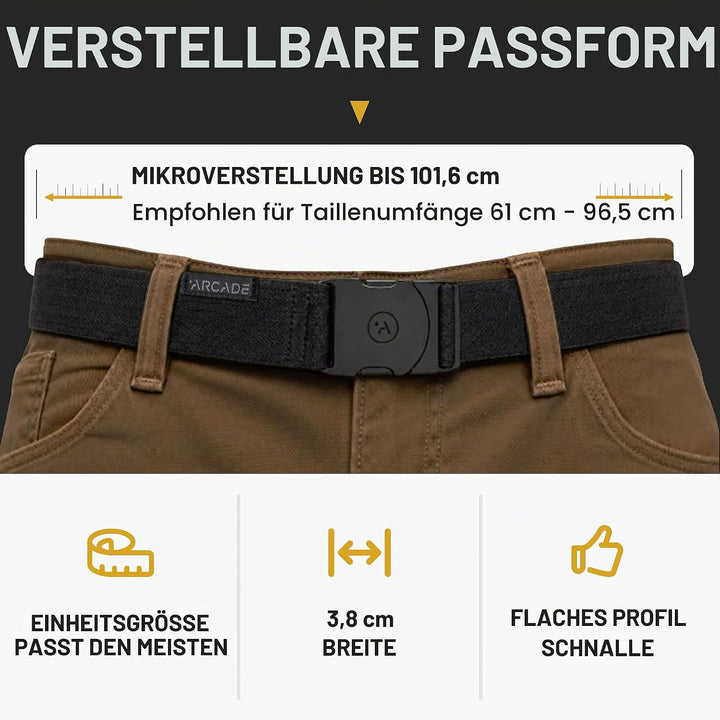 Arcade Unisex Abenteuer Gürtel (1er Pack) Einheitsgrösse Schwarz, Einheitsgr&amp;