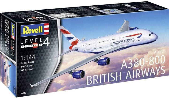 Revell RV03922 3922 Other License 03922 A380-800 British Airways Flugmodell Bausatz 1:144, STK