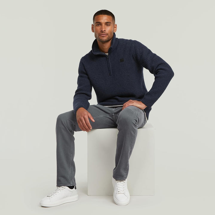 G-Star Raw Herren Jeans Mosa Straight Jeans 26W / 30L Mehrfarben (India Ink/Folkstone Gray Double Dy