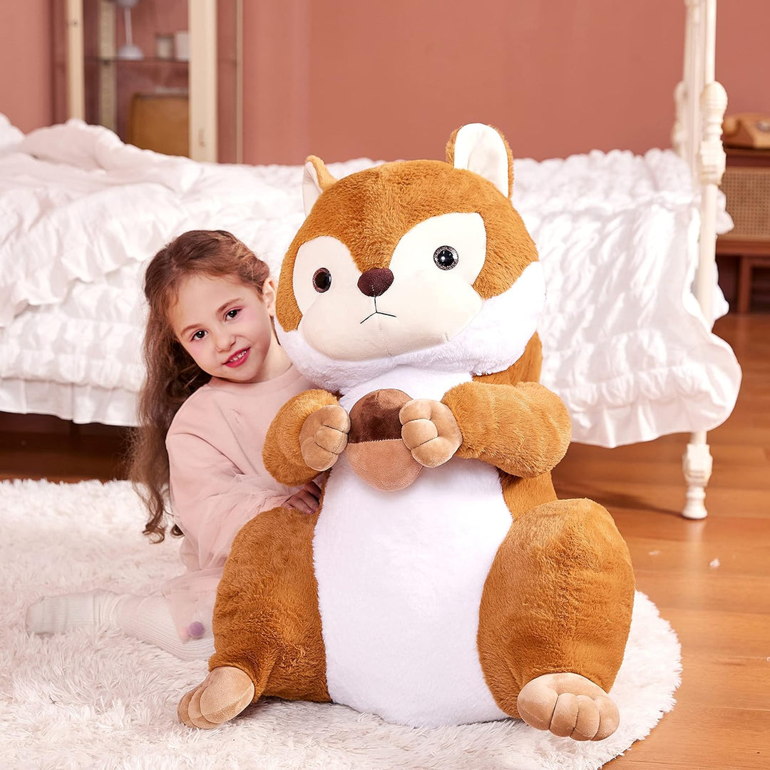 IKASA Gross Eichhörnchen Kuscheltier Riesen Stofftier,60cm Gross Plüschtier Riesige Plüsch Spielzeug